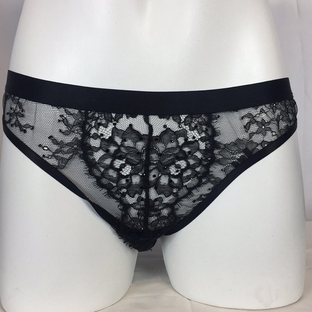 VS designer collection black Swarovski Panty Sz S